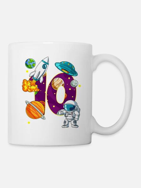 10 Geburtstag Weltall Weltraum Astronaut 10 Jahre - Tasse - Weiß