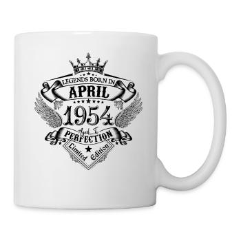 Geburtstag April 1954 April Geburtstag 1954 - Tasse - Weiß - Rechts