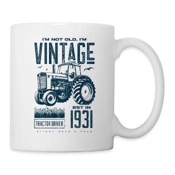 Vintage Traktor Landwirt Geburtstag geboren 1931 - Tasse - Weiß - Rechts