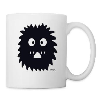 Schwarzes, lustiges und niedliches Monster - Tasse - Weiß - Rechts