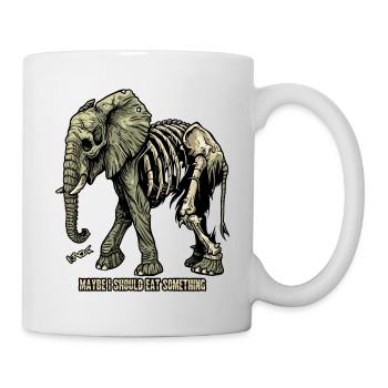 Umherziehender hungriger Skelett-Zombie-Elefant - Tasse - Weiß - Rechts