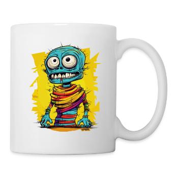 Momie zombie de dessin animé gaie et colorée - Mug blanc - blanc - Droite