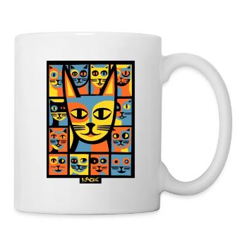 Coloré Pop Art Chaos chaton chats - Mug blanc - blanc - Droite