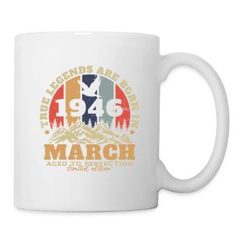 Cadeau D'anniversaire Nées En Mars 1946 - Mug blanc - blanc - Droite