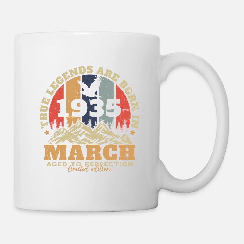 Geburtstagsgeschenk geboren im März 1935 - Tasse - Weiß