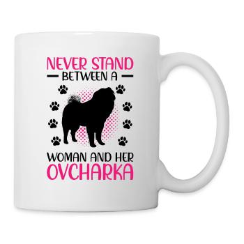 Femme Ovcharka et son Ovcharka caucasien - Mug blanc - blanc - Droite