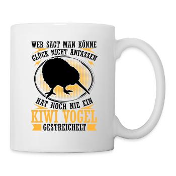 Kiwi oiseau caressant bécassine bouquet - Mug blanc - blanc - Droite