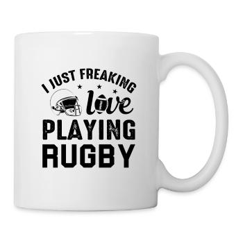 Rugby Game - I just freaking love playing Rugby - Mug - white - Right