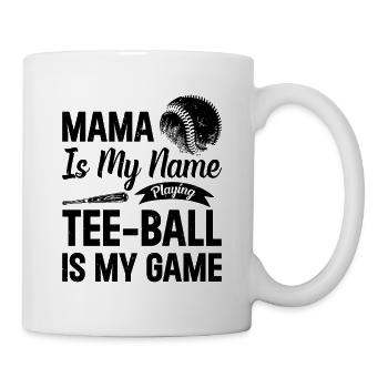 Maman c’est mon nom qui joue Le tee-ball c’est mon jeu - Teeb - Mug blanc - blanc - Droite