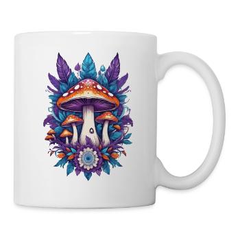 Mushrooms Feather Mandala Spiritual Design - Mug - white - Right