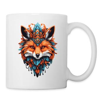 Fox Spiritual Mandala Dream Catcher Design - Mug - white - Right