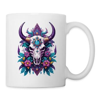 Bull Skull Feather Mandala - Mug - white - Right