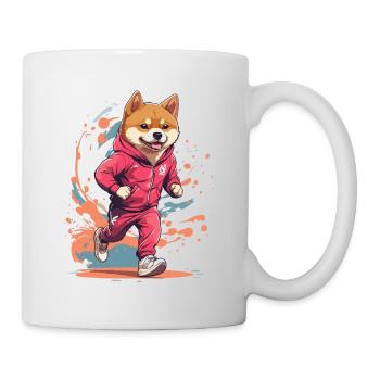 Shiba Dog Streetwear Jogging & Aesthetic Style - Mug - white - Right