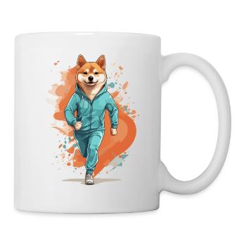 Shiba Chien Streetwear Jogging Style Esthétique - Mug blanc - blanc - Droite