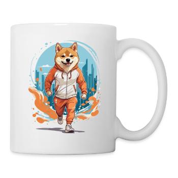 Shiba Dog Streetwear Jogging Aesthetic Fitness - Mug - white - Right