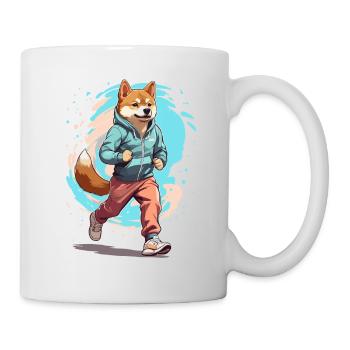 Shiba Dog Streetwear Jogging Aesthetic Style - Mug - white - Right