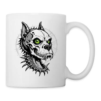 Crâne de chien // Totenkopf Hund // wuff FS0102 - Mug blanc - blanc - Droite