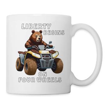 LE QUAD BEAR LIBERTY COMMENCE SUR QUATRE ROUES - Mug blanc - blanc - Droite