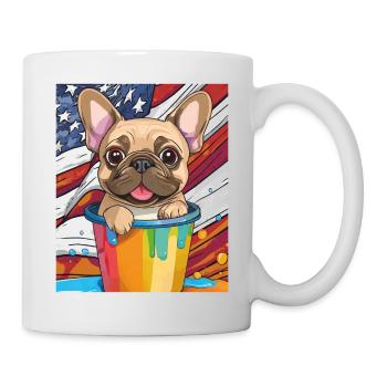 POT DE PEINTURE DRAPEAU AMÉRICAIN FRENCHIE - Mug blanc - blanc - Droite