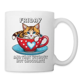 CAT MUG FRIDAY AND THAT WITHOUT HOT CHOCOLATE - Mug - white - Right