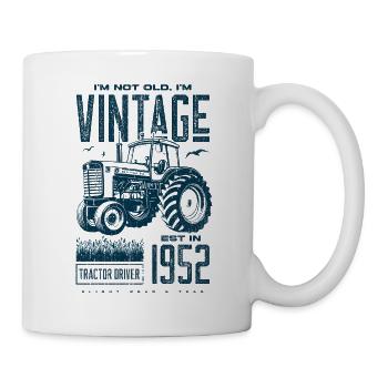 Vintage Traktor Landwirt Geburtstag geboren 1952 - Tasse - Weiß - Rechts