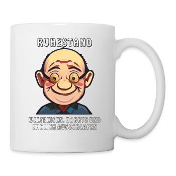 RUHESTAND WELTREISEN, HOBBYS UND AUSSCHLAFEN - Tasse - Weiß - Rechts