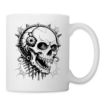 Tête de mort en métal // Totenkopf Metall Kopf FS0121 - Mug blanc - blanc - Droite