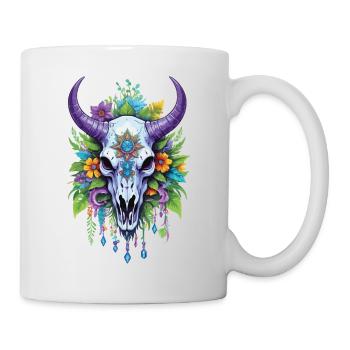 Spiritual Mandala with Bull Skull - Mug - white - Right