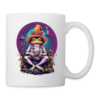 Frosch Psychedelic Art Wald Pilze Musik Festival - Tasse - Weiß - Rechts