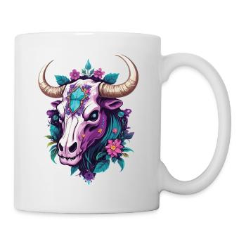 Bull Skull Spirituelles Mandala Traumfänger - Tasse - Weiß - Rechts