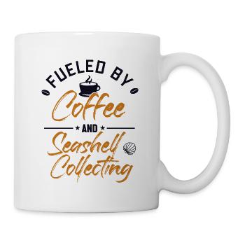 Fueled by Coffee and Seashell Collecting Seashell - Mug - white - Right