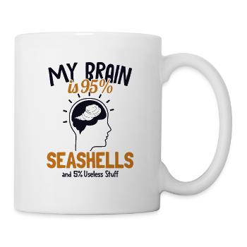 My Brain is 95% Seashells Bivalvia Shell Seashell - Mug - white - Right