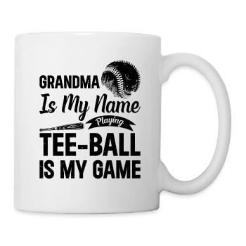 Grand-mère, c’est mon nom qui joue Le tee-ball est mon jeu - Mug blanc - blanc - Droite