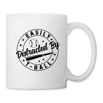 Jeu de teeball - Facilement distrait par le T-ball - Mug blanc - blanc - Droite