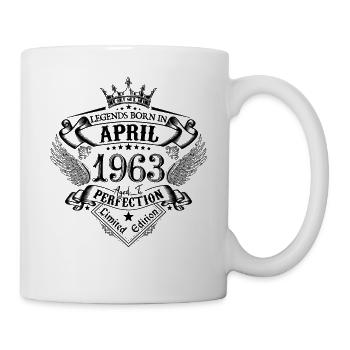 Geburtstag April 1963 April Geburtstag 1963 - Tasse - Weiß - Rechts