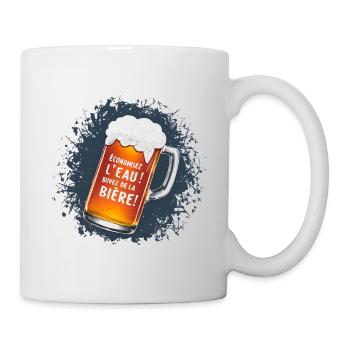 Economisez l'eau ! buvez de la bière ! - Mug blanc - blanc - Droite