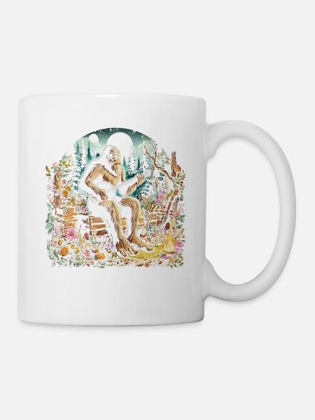 Bigfoot mit Gitarre - Tasse - Weiß