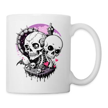Crâne de la Saint-Valentin / Tête de mort Saint-Valentin FS0127 - Mug blanc - blanc - Droite
