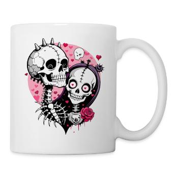 Crâne de la Saint-Valentin / Tête de mort Saint-Valentin SS0130 - Mug blanc - blanc - Droite