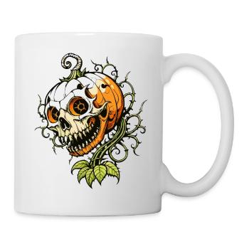 Crâne de citrouille / Totenkopf Halloween Kürbis FS0138 - Mug blanc - blanc - Droite