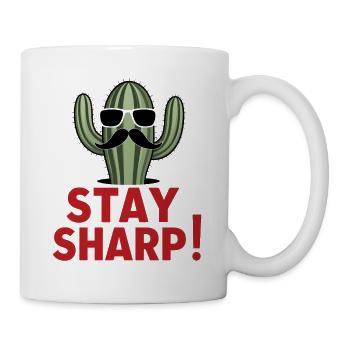 Lunettes de soleil élégantes à moustache Cactus Stay Sharp - Mug blanc - blanc - Droite