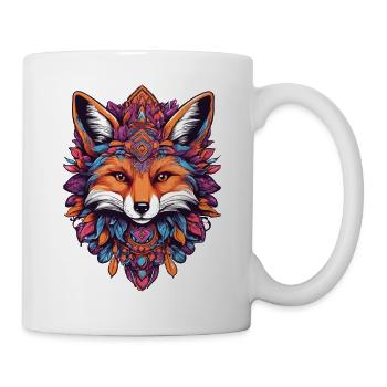 Spirituelles Mandala Fuchs Traumfänger Design - Tasse - Weiß - Rechts