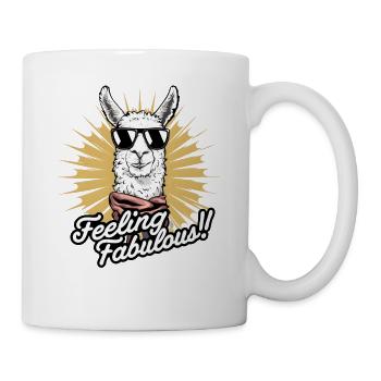 Stilvolle Lama-Kunst: Sich fabelhaft fühlen! - Tasse - Weiß - Rechts