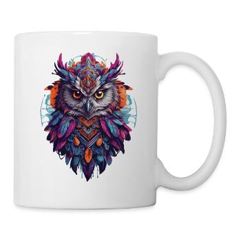 Eule Spirituelles Mandala Tier Traumfänger Design - Tasse - Weiß - Rechts