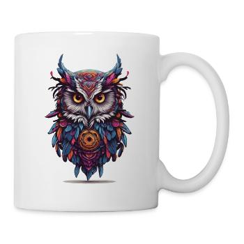 Owl Spiritual Mandala Dream Catcher Design - Mug - white - Right