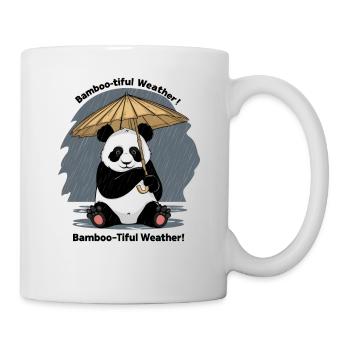 Panda with Bamboo Umbrella Bamboo-tiful Weather! - Mug - white - Right