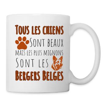 Cadeau chien, berger belge, les plus mignons. - Mug blanc - blanc - Droite