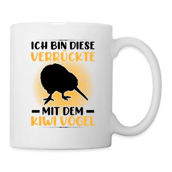 Fou avec Kiwi oiseau bécassine Bouquet - Mug blanc - blanc - Droite