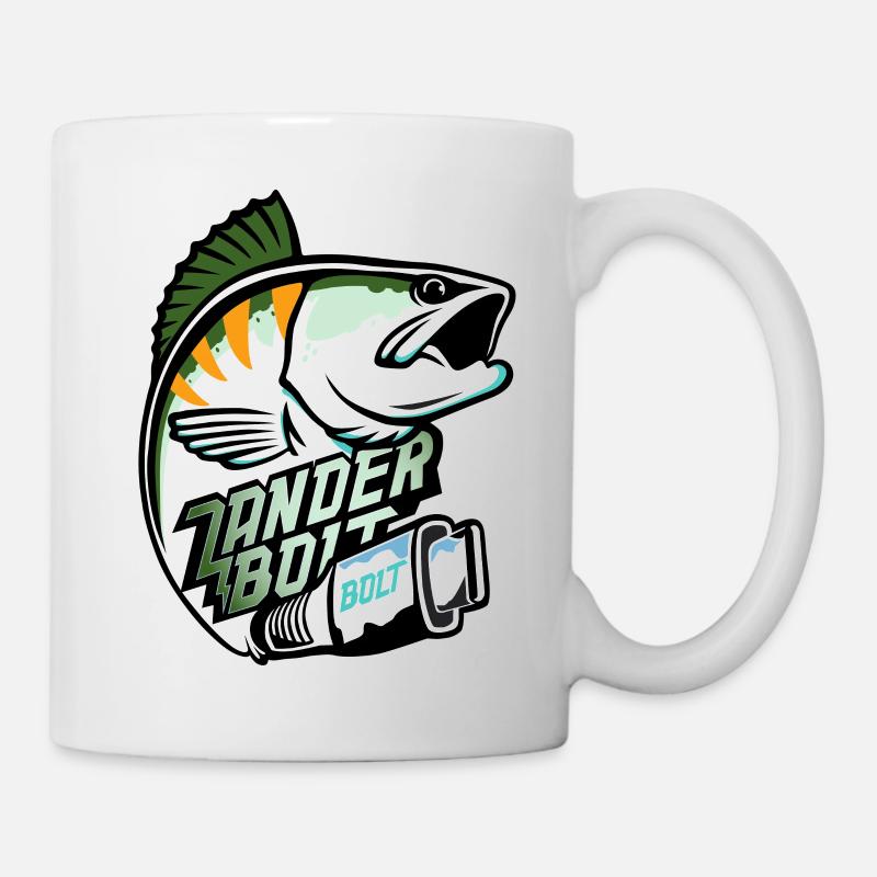Zander Bolt Logo Design Couleur - Mug blanc - blanc