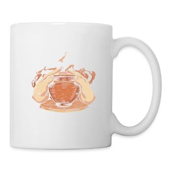 Artiste céramiste poterie d’argile - Mug blanc - blanc - Droite